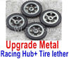 Wltoys P929 Upgrade Metal Racing Hub(4pcs) & Upgrade Racing Trie lether(4pcs)-Black,1:28 Wltoys P929 Rc Car Spare Parts Replacement accessories,P929 On Road Drift Racing Truck Car Parts